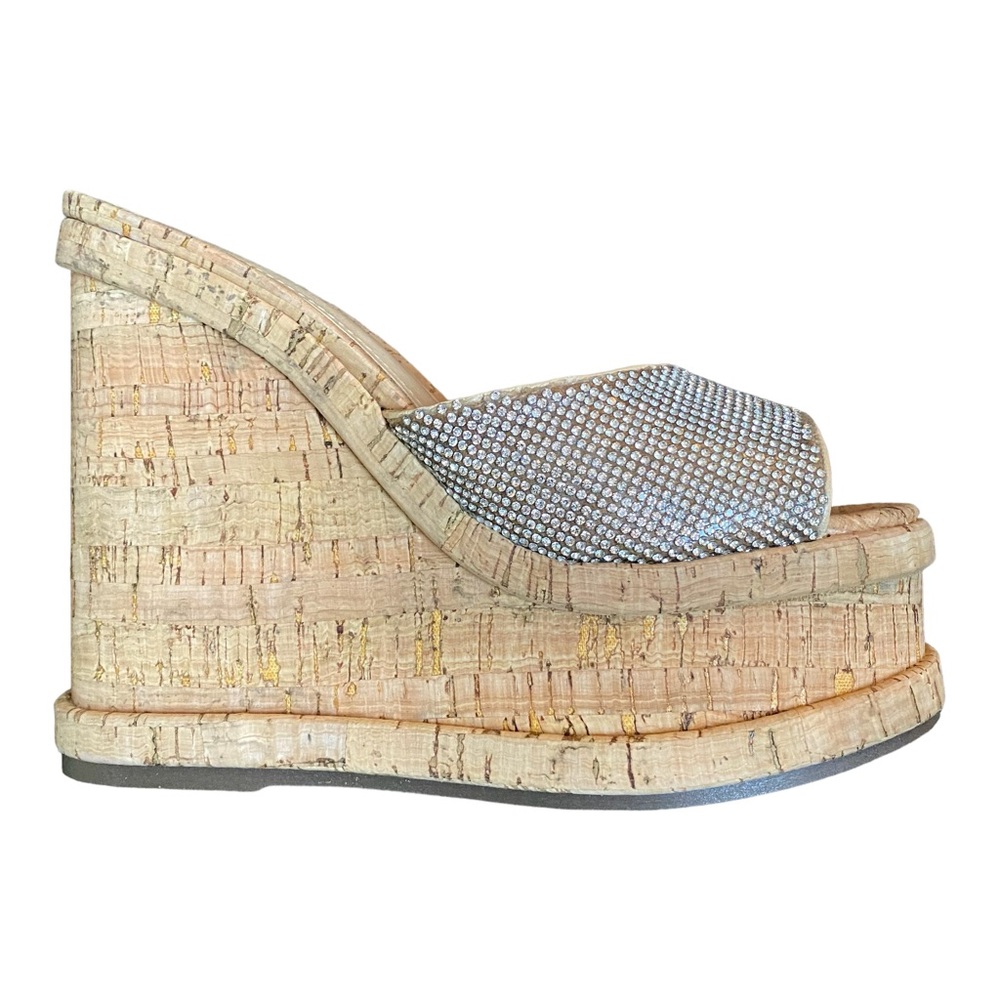 Shutz cork and rhinestone platform wedges.  Size 5.5, Only worn one time.
